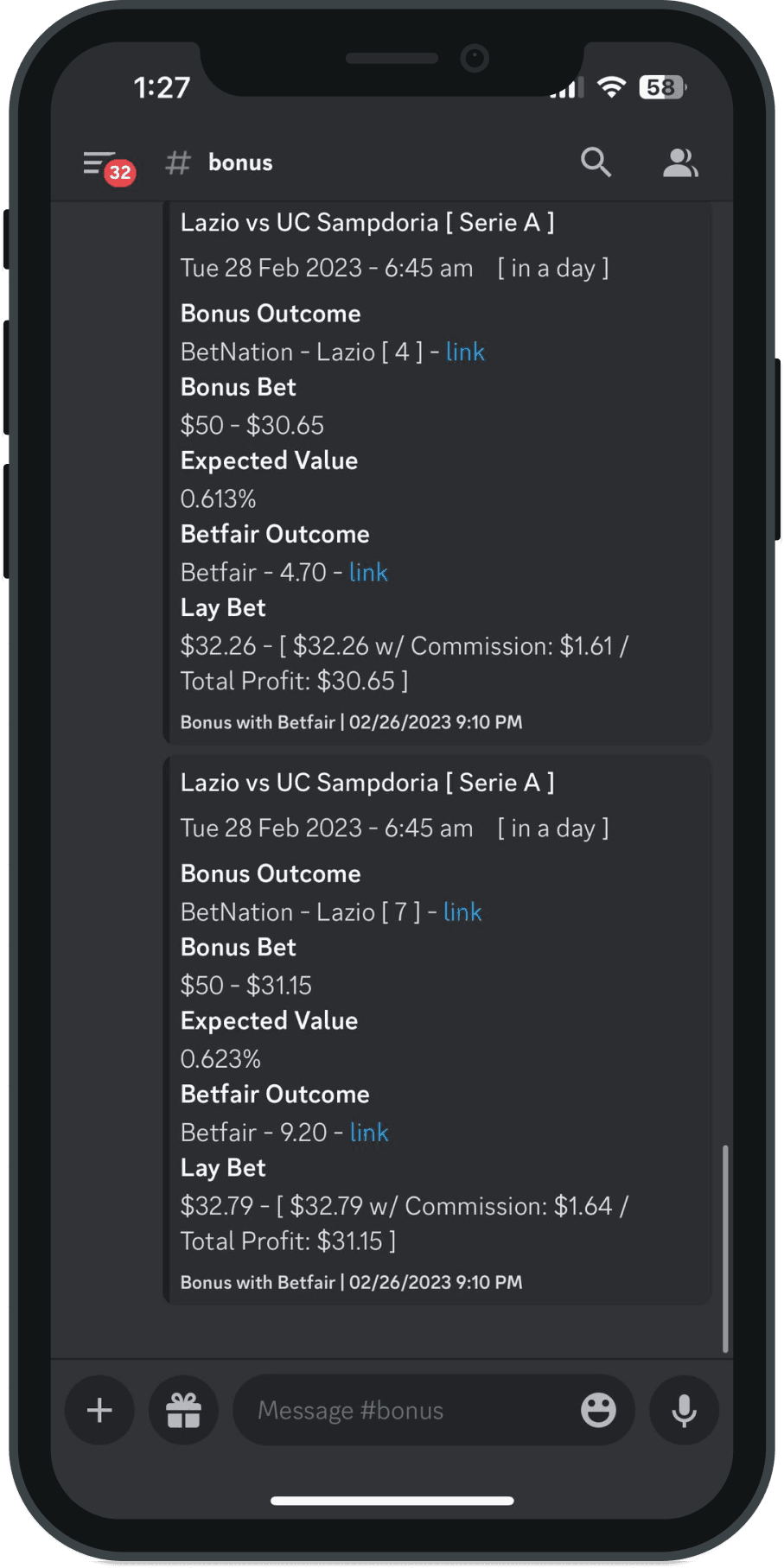 Discord bot notifications