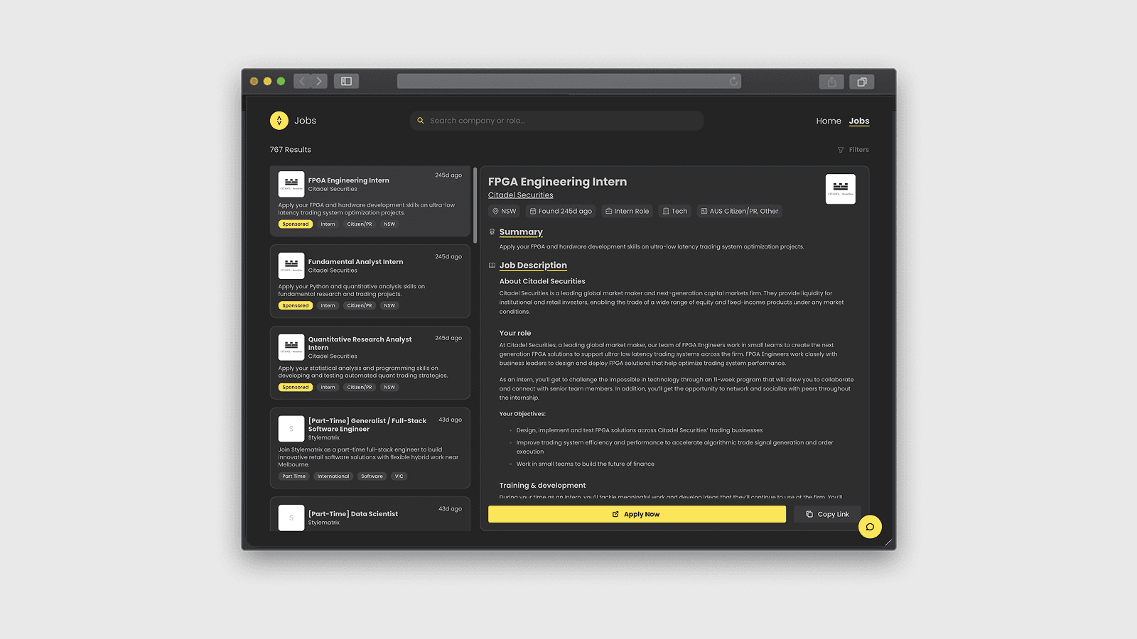 Job Board for Australia's Largest Student-Driven Coding Club